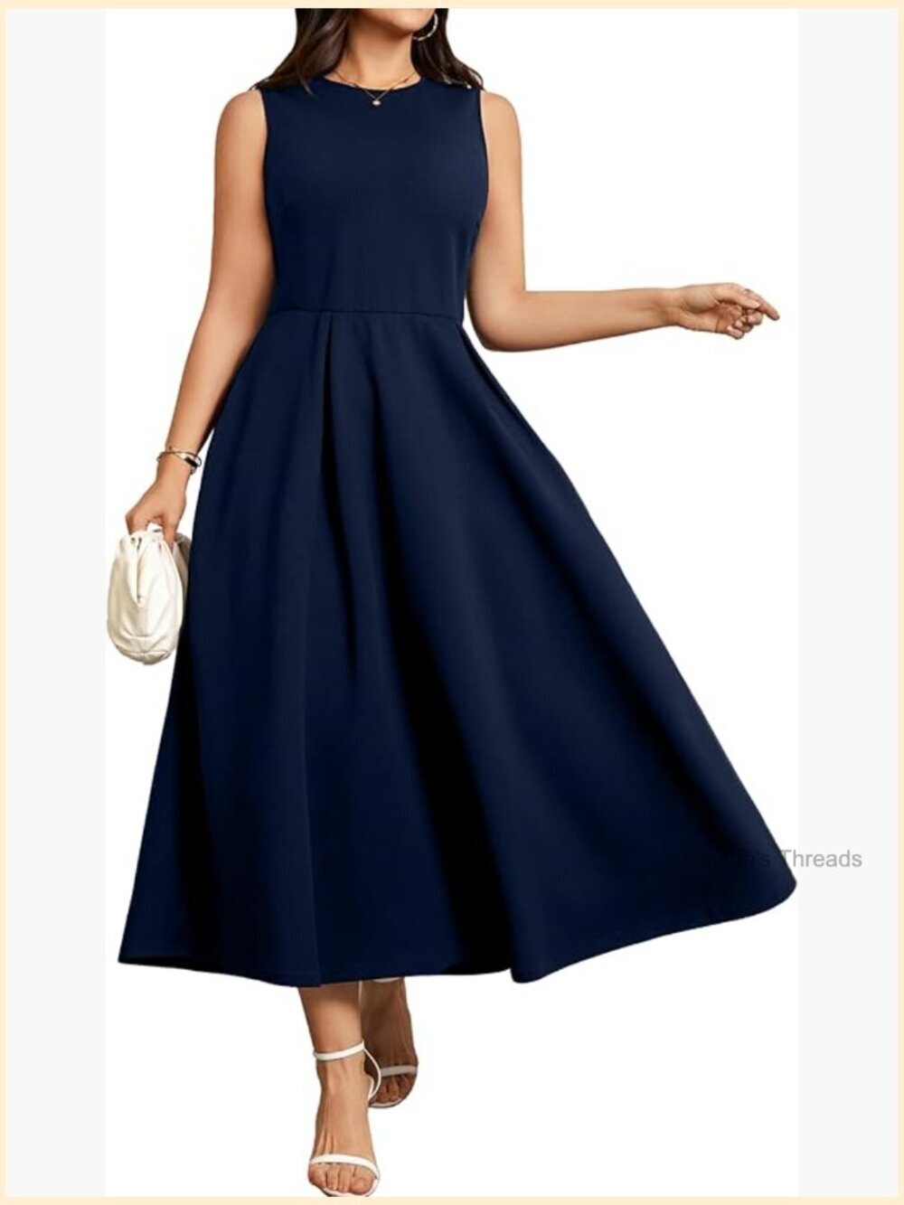 Plus Size Sleeveless A-Line Maxi Dress with Pockets